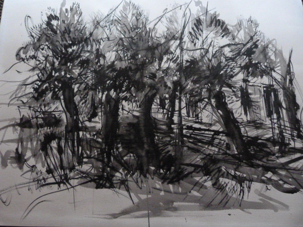 Jobst Heinrich Frese ( 1914 - 1986 ) - tekening/aquarel - landschap. kopen? Bied vanaf 1!