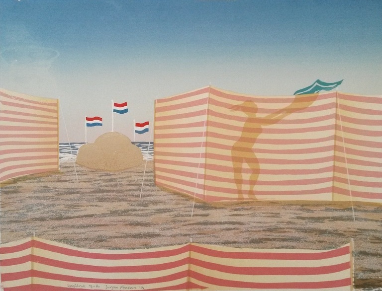 Jurjen Fontein - Strand - zeefdruk verkocht voor € 35!