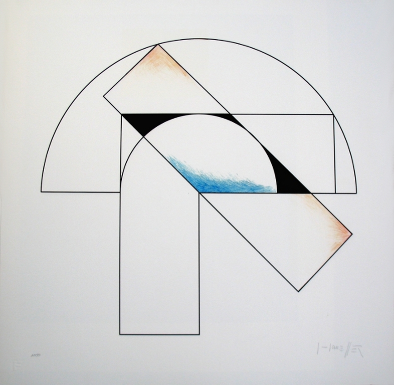 Gottfried Honegger, Concrete Composition, Gesigneerde gicleé  verkocht voor € 75!