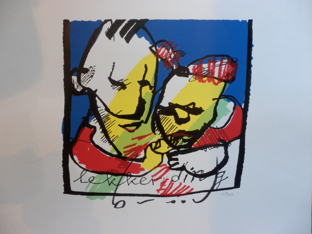 HERMAN BROOD Grote HANDGESIGNEERDE Zeefdruk  LEKKER DING verkocht voor € 125!