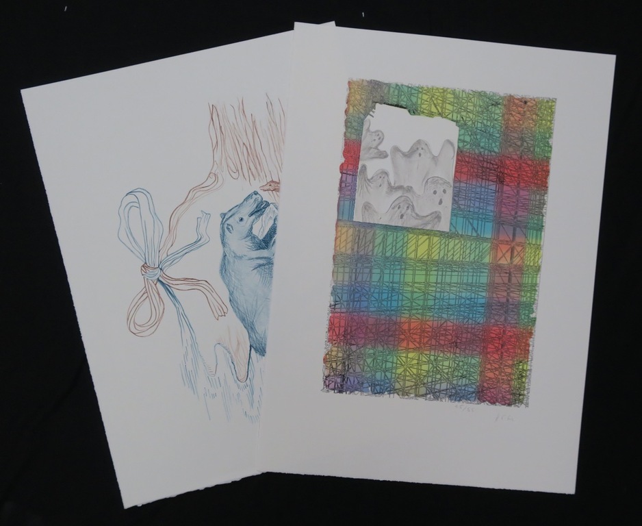 Lot met 2 werken van Helen Frik: Litho, Wildebeesten, Spookjes kopen? Bied vanaf 1!