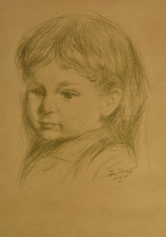 Otto Dicke  potloodtekening kinderportret kopen? Bied vanaf 30!