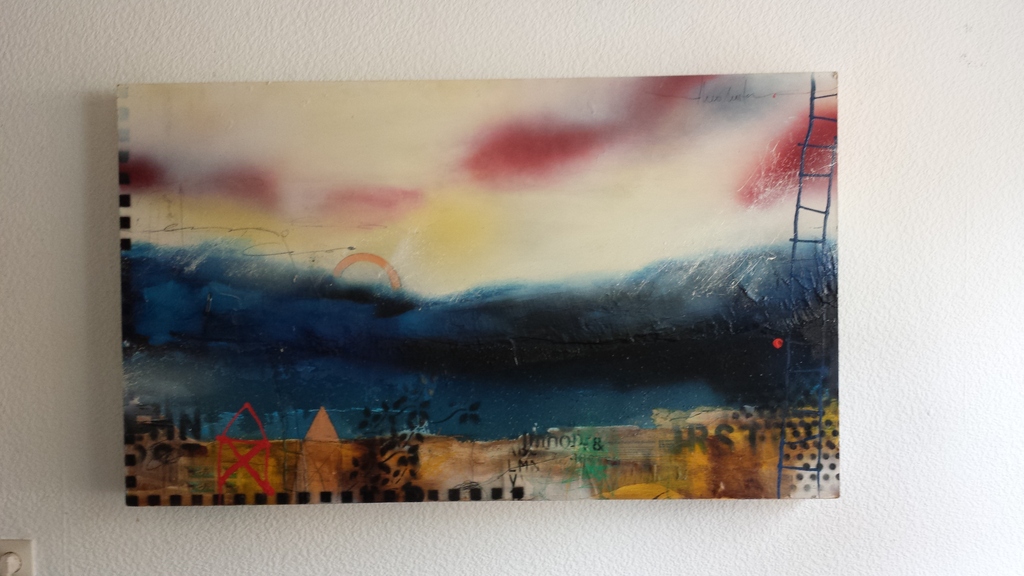 theo koster, gemengde techniek, schilderij, Down by the riverside. kopen? Bied vanaf 325!