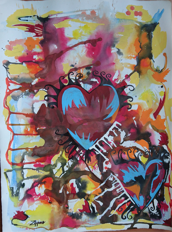 Zippora Meijer    Hidden Muse   acrylinkt op 220 grams aquarelpapier kopen? Bied vanaf 1!