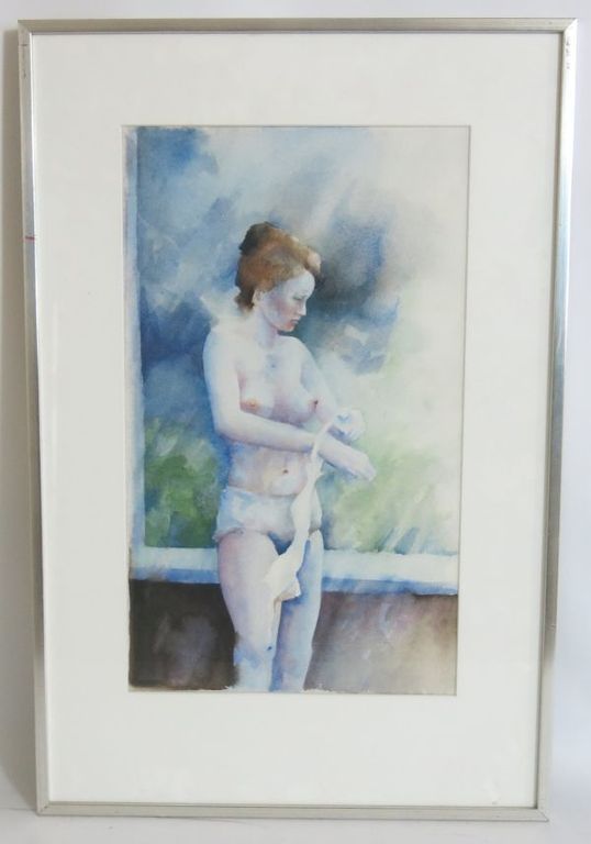 Jan de Haas, aquarel op geschept papier: Naakte vrouw - ingelijst kopen? Bied vanaf 1!