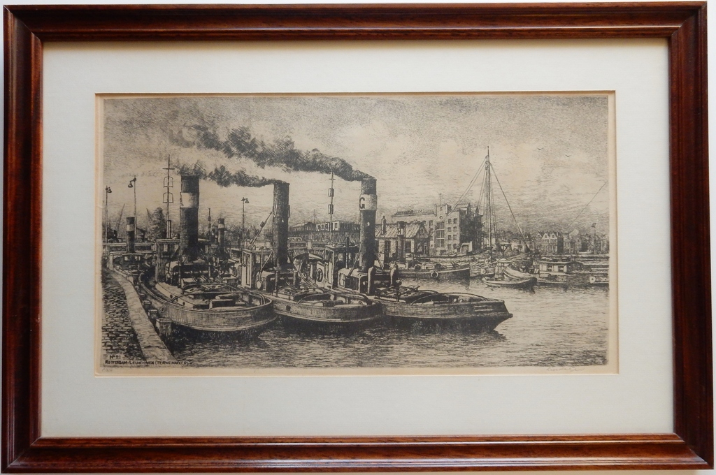 Ets Leuvehaven - Rotterdam - ca. 1920 kopen? Bied vanaf 85!