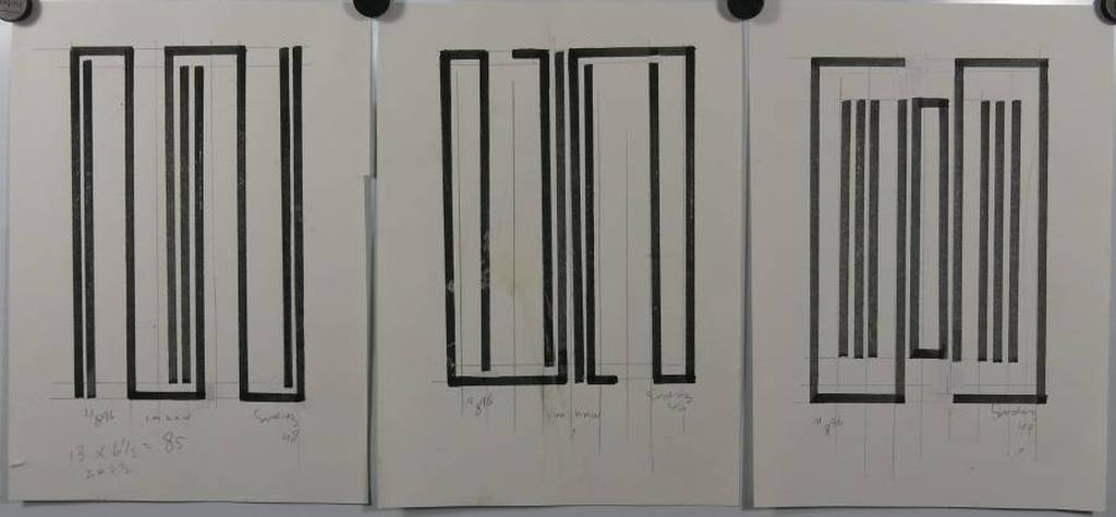 Siep van den Berg: 3 Tekeningen, Compositie met lijnen kopen? Bied vanaf 1!