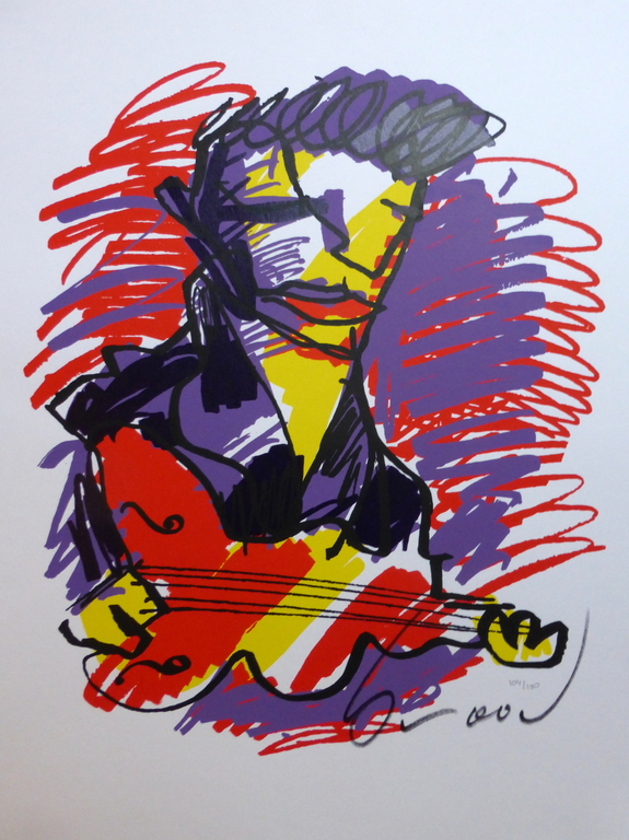 HERMAN BROOD, Grote en HANDGESIGNEERDE Zeefdruk ELVIS verkocht voor € 149!