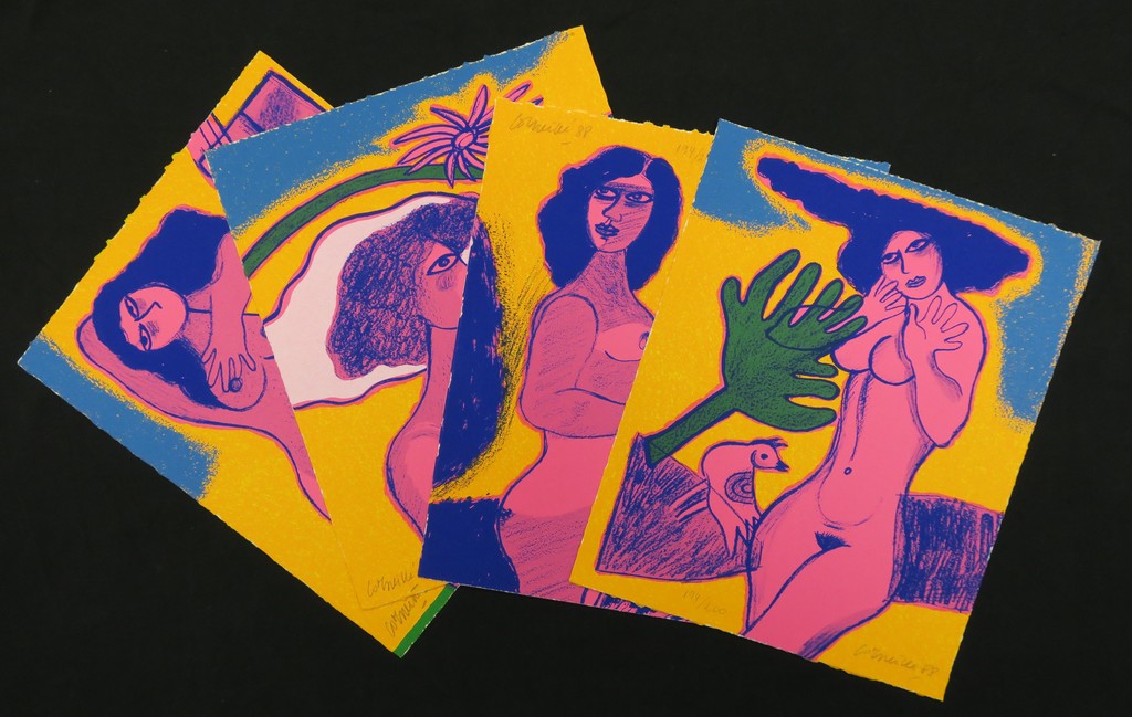 Corneille: Portfolio La sensualite du sensible, 4x Zeefdruk + boek kopen? Bied vanaf 450!