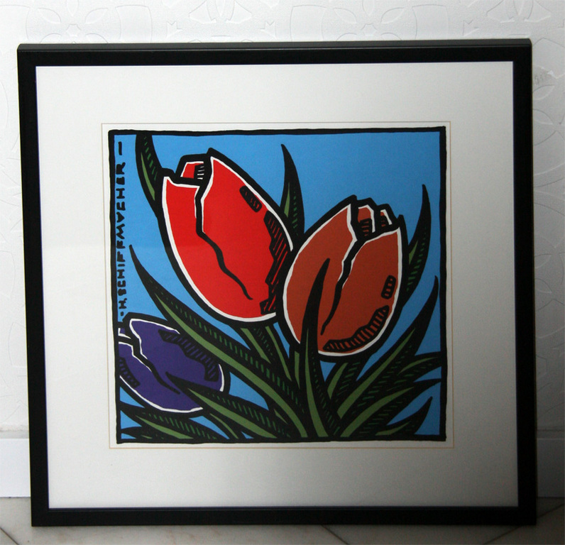 Henk Schiffmacher, zeefdruk, tulpen verkocht voor € 35!