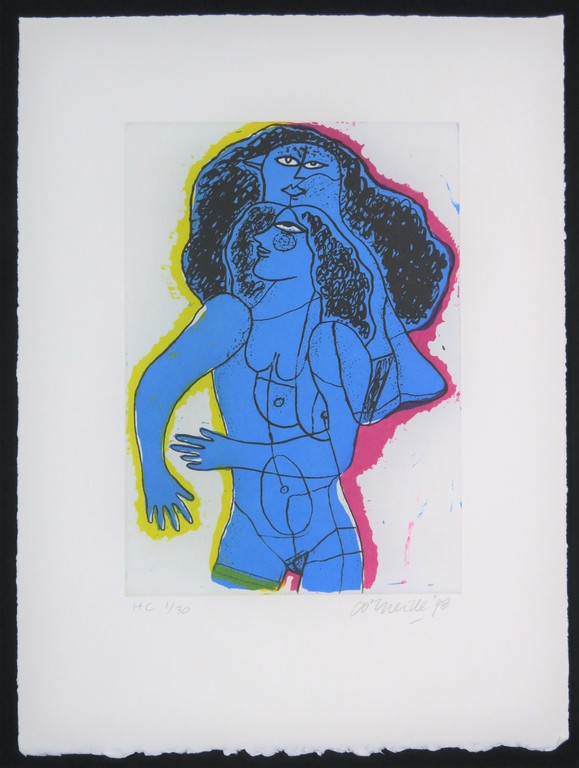 Corneille: Gravure, Grand nu bleu verkocht voor € 100!