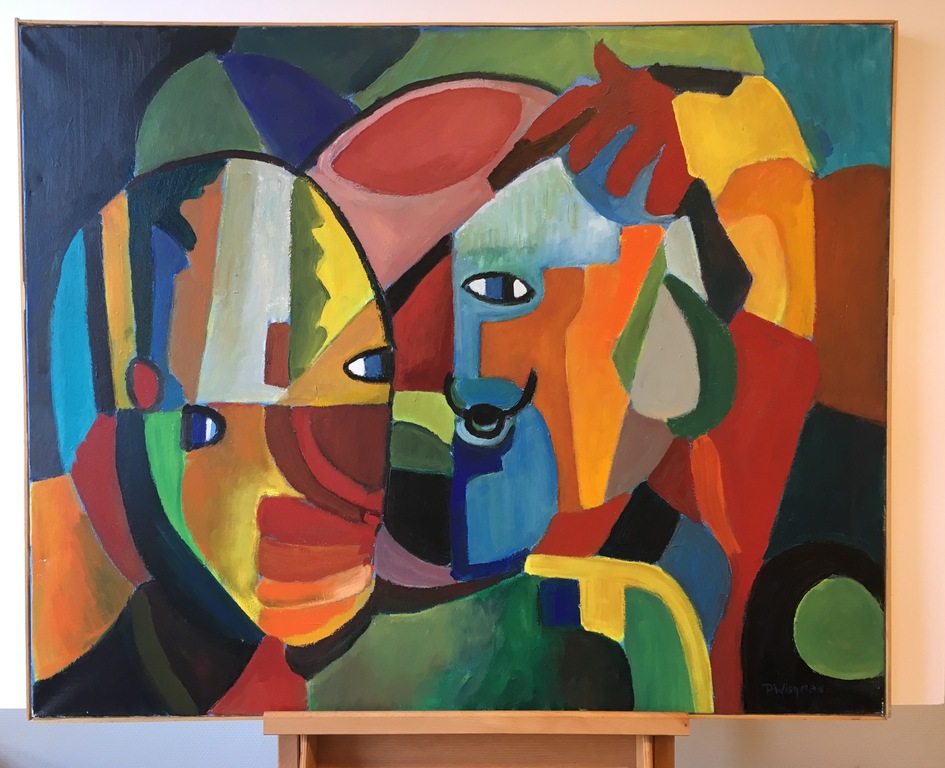 Piet Wiegman (1930-2008) - Geabstraheerde hoofden kopen? Bied vanaf 350!