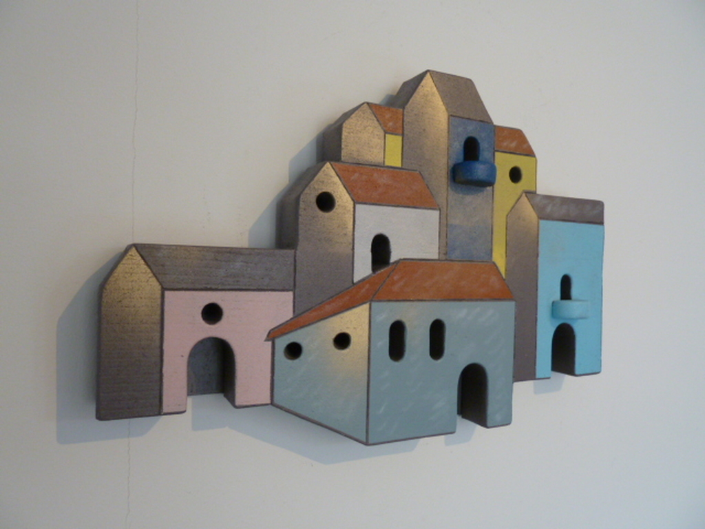 Stenen relief (staand of aan wand), Mediterraans dorpsgezicht kopen? Bied vanaf 1!