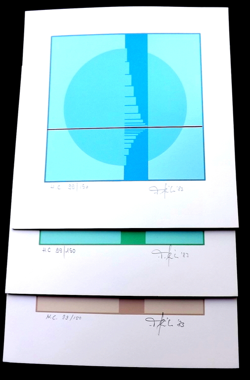 Friedrich Geiler - 3x litho - Konstruktive Landschaft I, II, III  kopen? Bied vanaf 1!