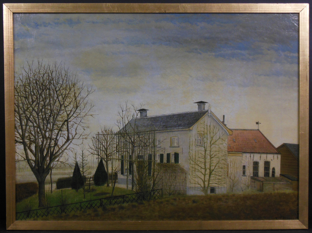 W. Daniels: Olieverf, De smederij Kerk-Avezaath - Ingelijst verkocht voor € 50!