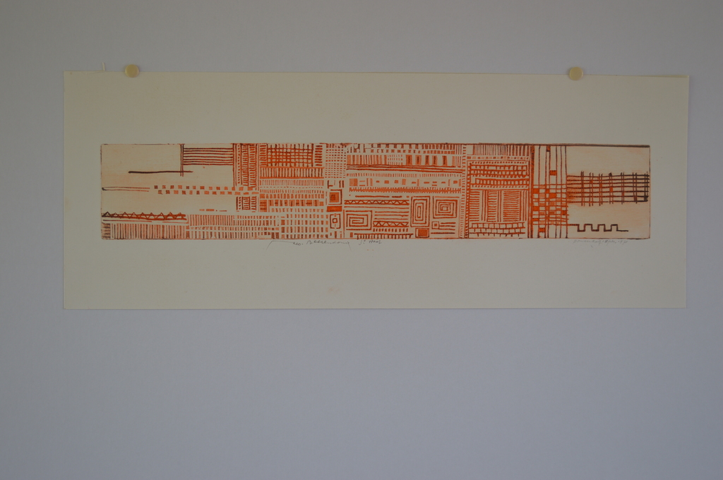 Theo Beerendonk - grafiek, opgehoogde kleuren-ets 18x46 kopen? Bied vanaf 35!