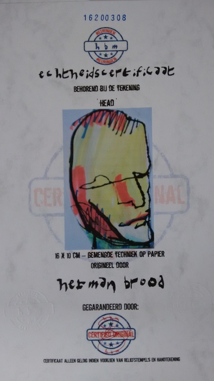 Herman Boord tekening, Head, ingelijst + HBM certificaat kopen? Bied vanaf 240!