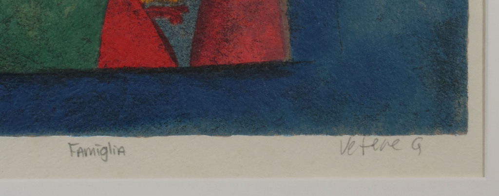 Giovanni Vetere: Zeefdruk, Famiglia - Ingelijst kopen? Bied vanaf 100!