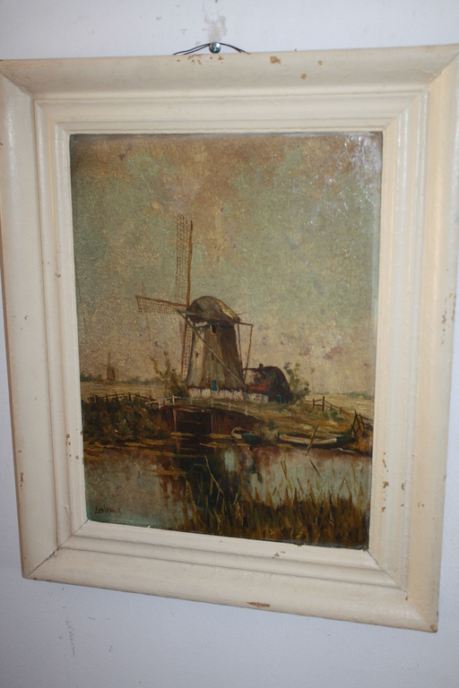 MOLEN in HAAGS LANDSCHAP door LEO VROLIJK kopen? Bied vanaf 1!