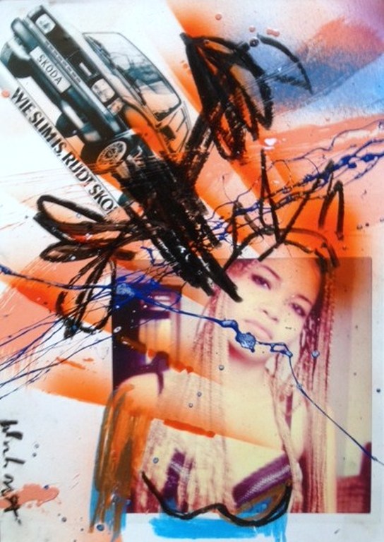 Peter Klashorst , gem. Techniek op papier,  titel: ScodaBar Bangkok kopen? Bied vanaf 1!