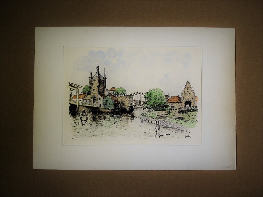 Grote gedetailleerde Aquarel "Zierikzee Zeeland" gesigneerd Bob Brobbel (1907) kopen? Bied vanaf 1!