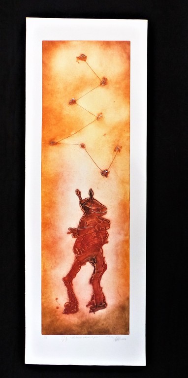 Ad Arma,Ets, He knows where it goes,Handgesigneerd.,oplage 3/12. kopen? Bied vanaf 100!