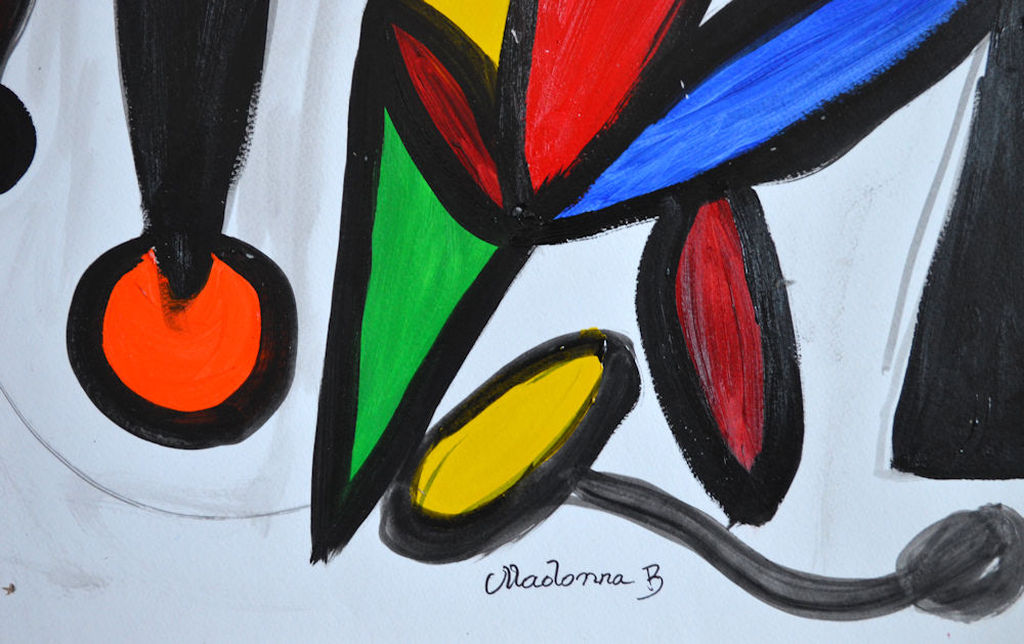 Vreugde- acryl op papier gesigneerd door remory en Madonna B kopen? Bied vanaf 120!