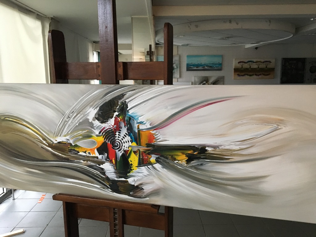 Gena - Abstract " In flight"- Acrylverf op doek kopen? Bied vanaf 200!