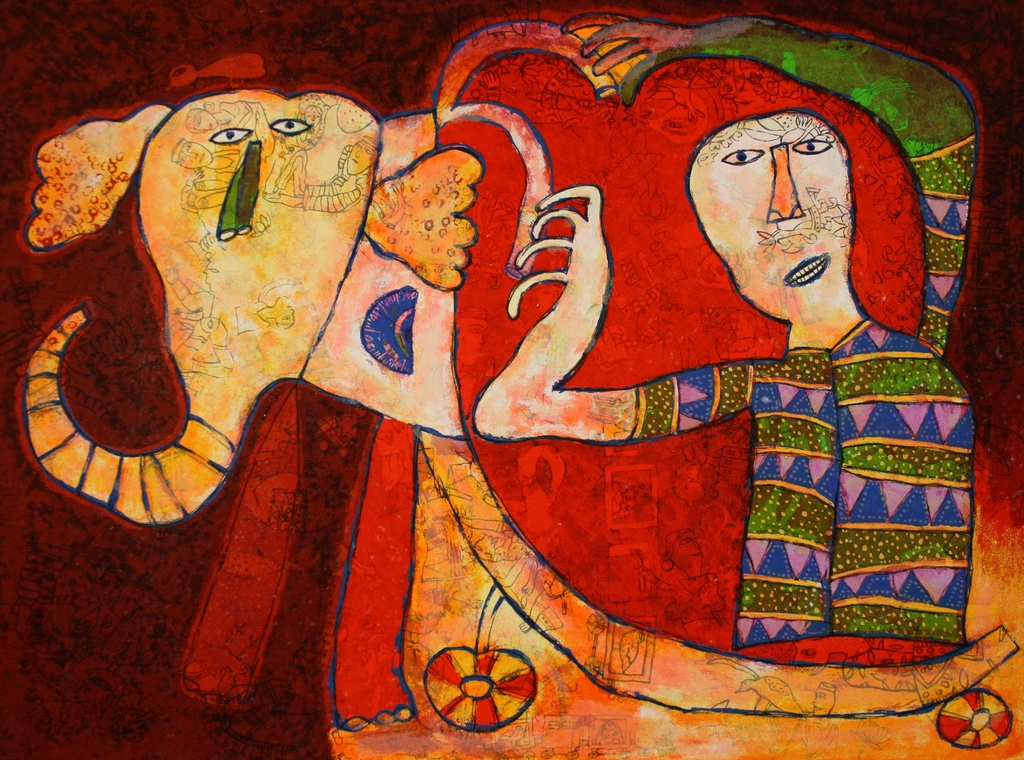 Shahid Parvez, kleurenzeefdruk, 2005 verkocht voor € 149!