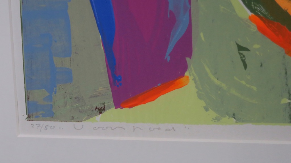 Onbekend gesigneerd: Handbewerkte zeefdruk, Z.T. - Ingelijst kopen? Bied vanaf 1!