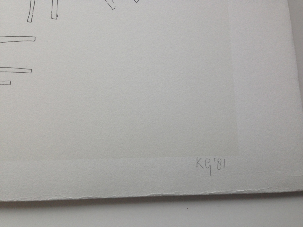 Klaas Gubbels, 1981, gesigneerd, zeefdruk, tafel & stoelen kopen? Bied vanaf 95!