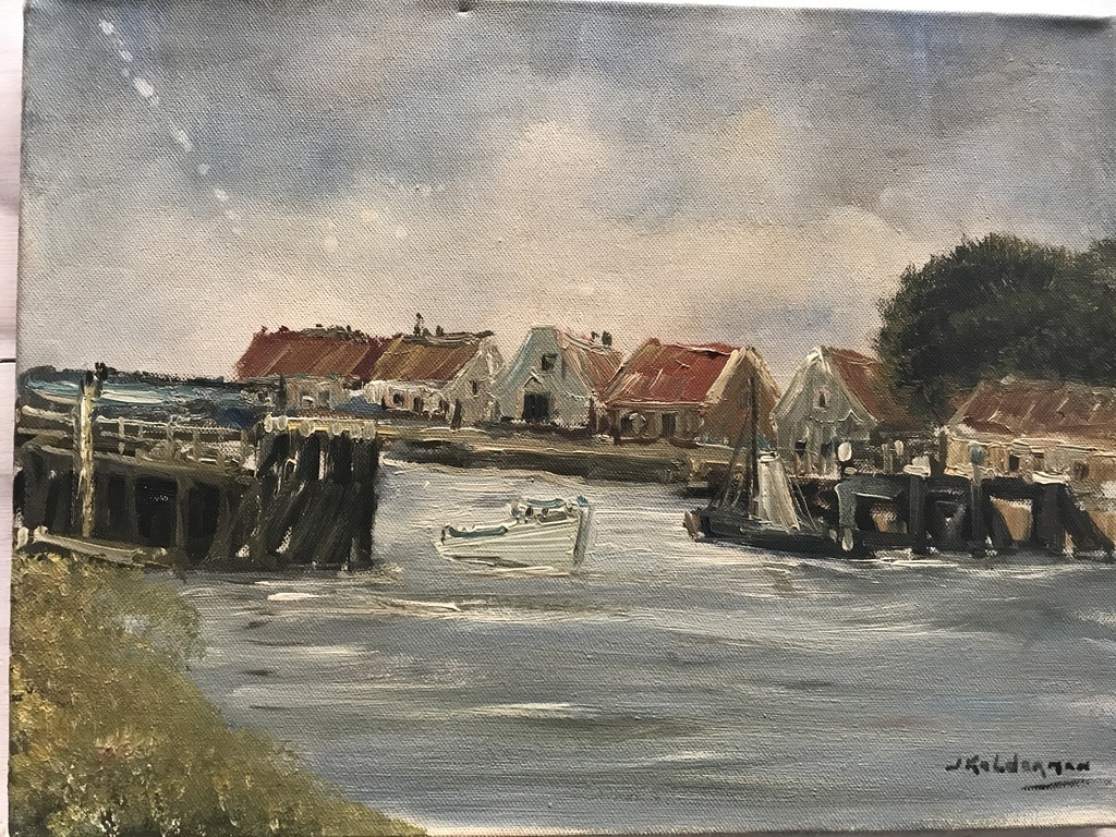 Jan Kelderman( 1914 - 1990 ) - Olieverf op doek- Tussen Alkmaar & Den Helder kopen? Bied vanaf 65!