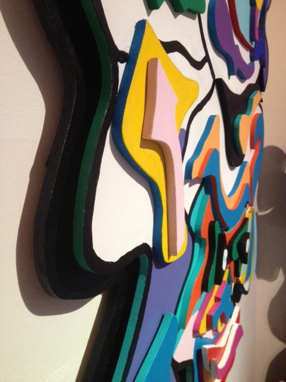 Roja Ting, 3 D sculptuur in hout, Unica, muursculptuur titel: Snackle. kopen? Bied vanaf 950!