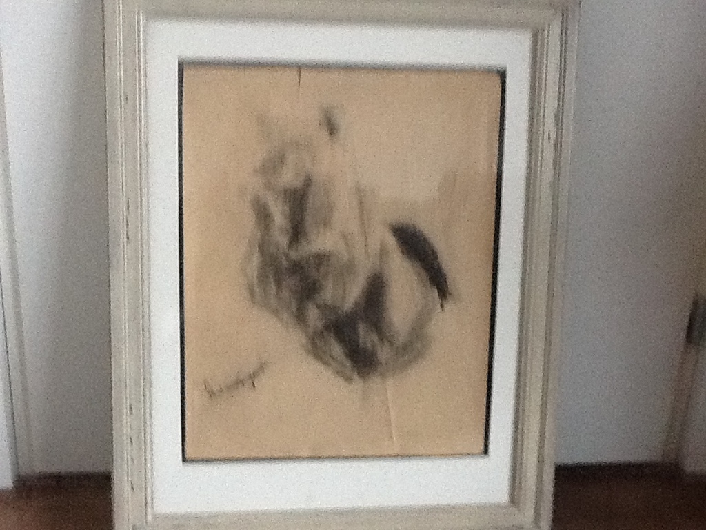 Piet van Wijngaerdt : Handgesigneerde zwartkrijt tekening. kopen? Bied vanaf 35!