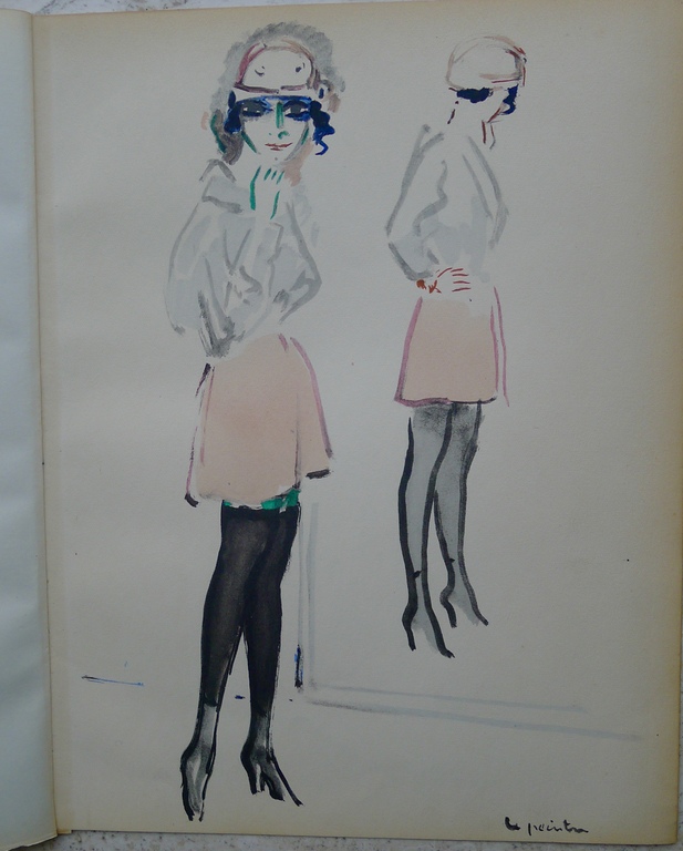 Kees van Dongen ,Pochoir uit  het boek : " Croquis", zie Alle  ! foto's svp. verkocht voor € 425!