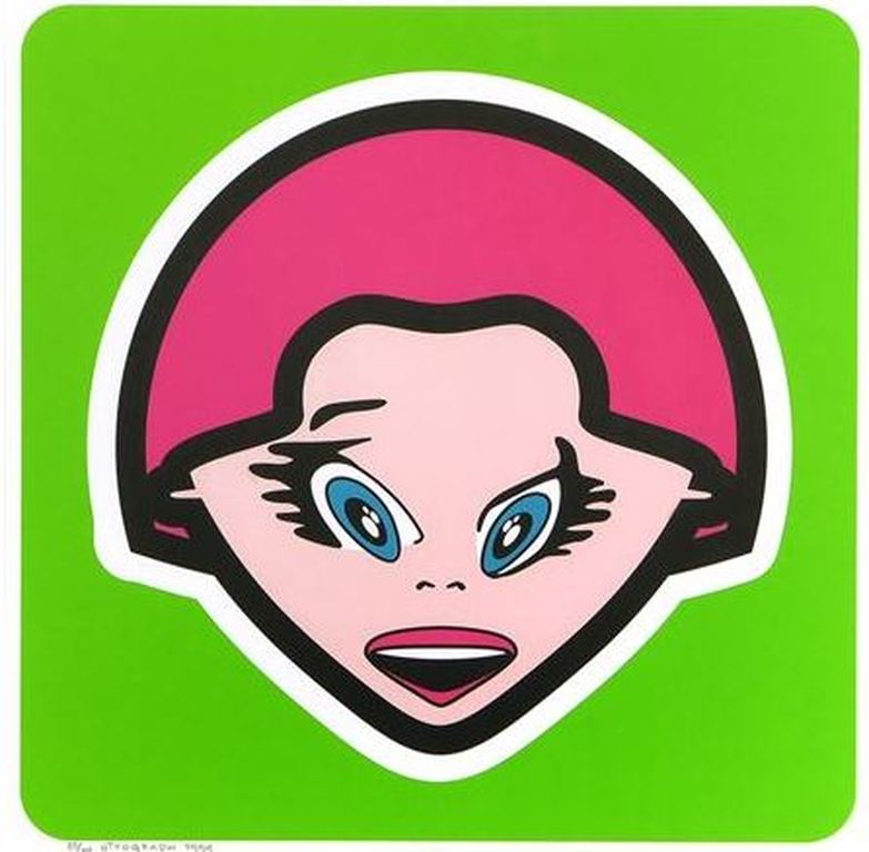 Ottograph: Zeefdruk, Meisje Groen -Ingelijst kopen? Bied vanaf 50!