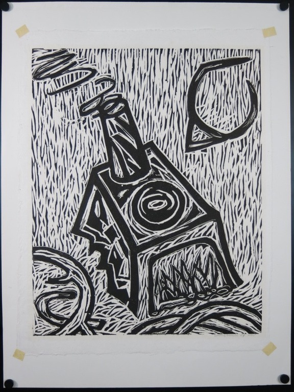 Anne Semler: Lino op rijstpapier, Zonder titel kopen? Bied vanaf 1!