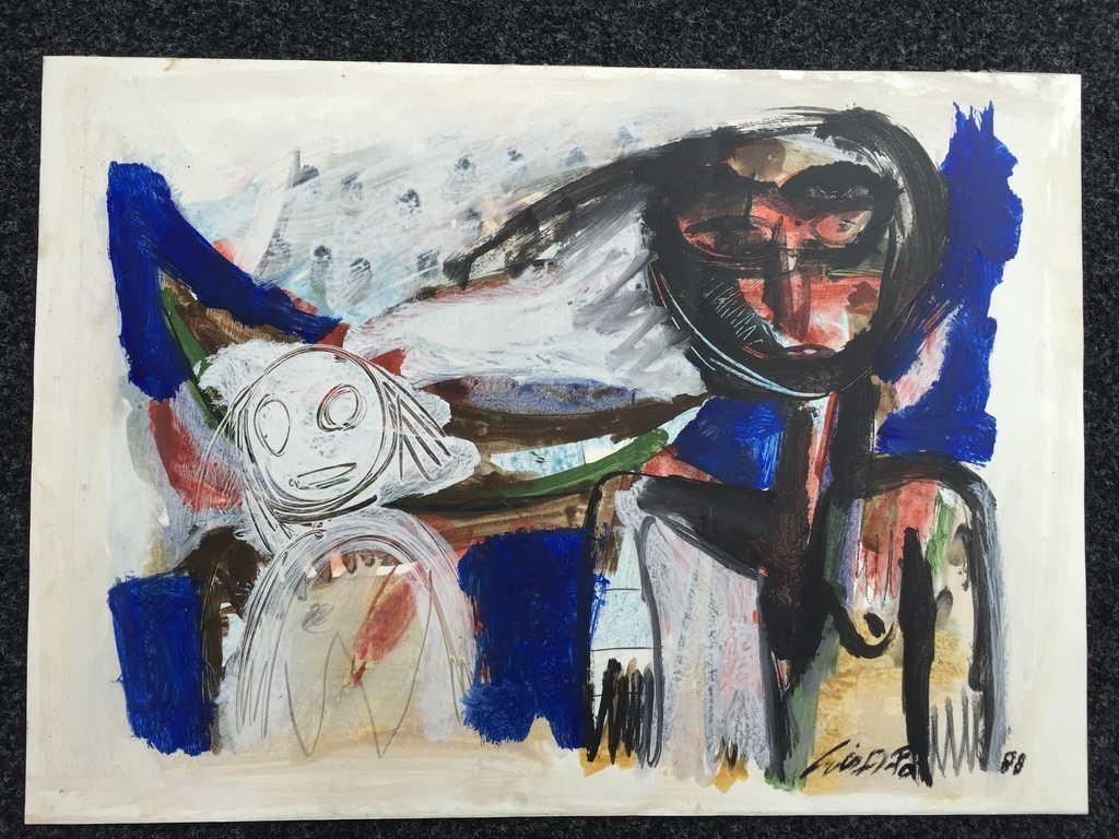 John Lie A Fo  Originele Gouache 1988 kopen? Bied vanaf 125!