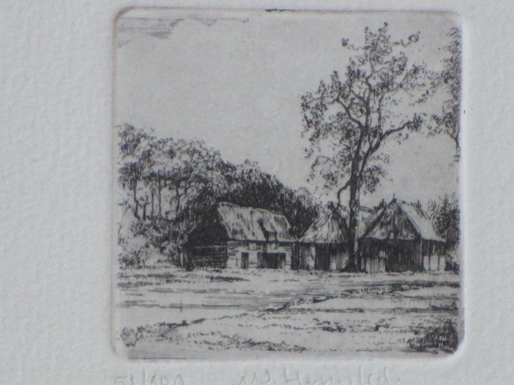 Warner Hemstede, Boerderij in landschap, Ets kopen? Bied vanaf 1!