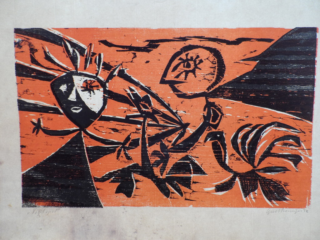 Gust Romijn: litho, Vogelspel kopen? Bied vanaf 15!