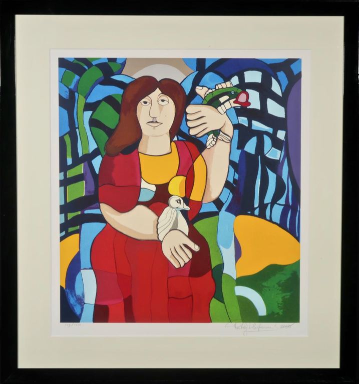 Patty Harpenau: Zeefdruk, Zonder titel - Ingelijst verkocht voor € 70!