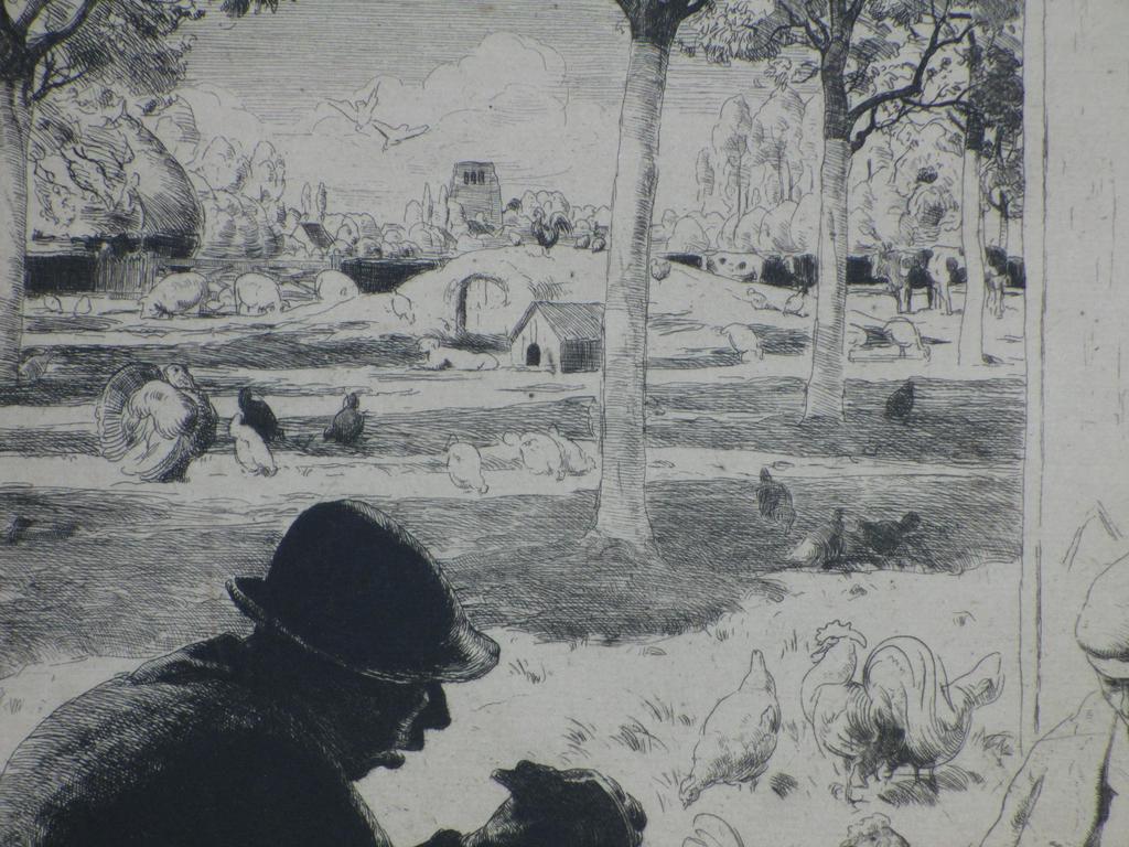 W.J.Dingemans, Schaftende boeren, Ets 1902 kopen? Bied vanaf 75!