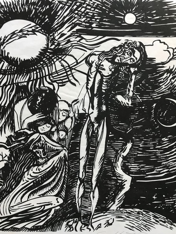 Ernst Fuchs - Sebastian - Uit: Kataklysmen - Linosnede kopen? Bied vanaf 165!