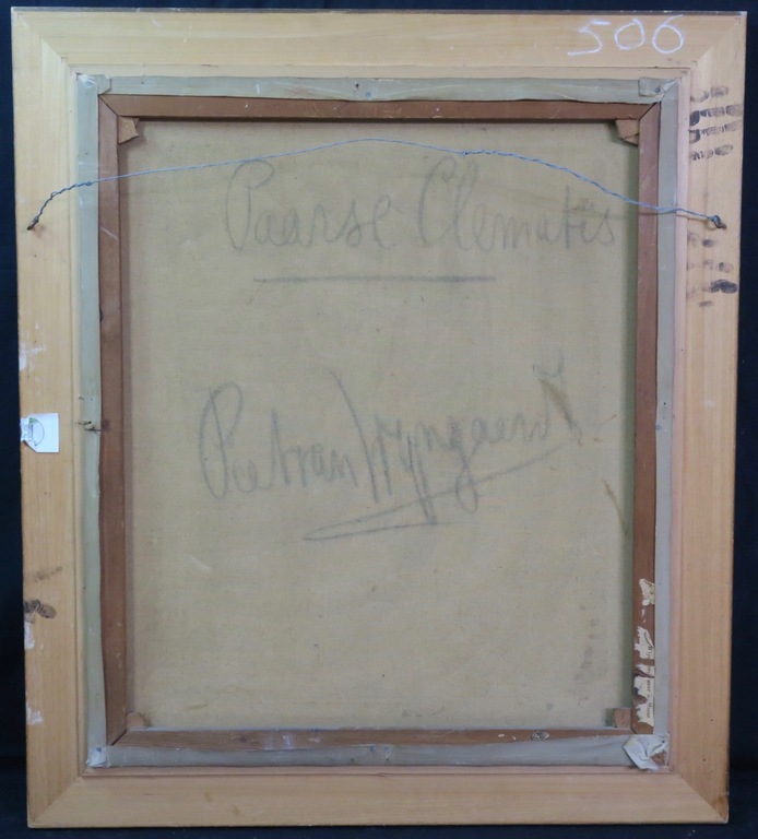 Piet van Wijngaerdt: Olieverf op doek, Paarse clematis - Ingelijst  kopen? Bied vanaf 550!