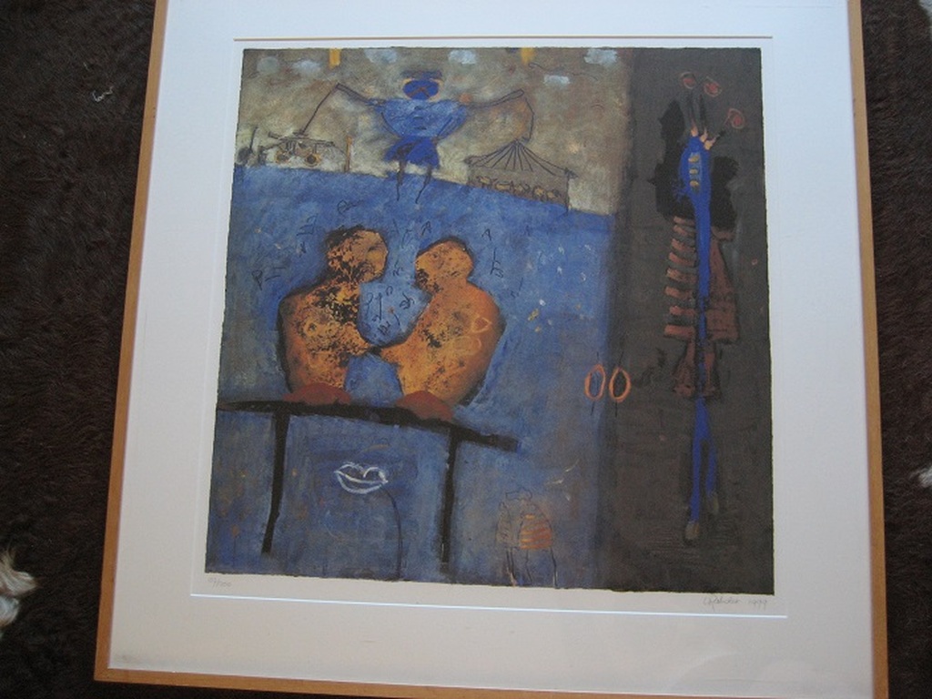 Liesbeth Rahder - grote ingelijste zeefdruk - 'Zonder titel 2' verkocht voor € 110!