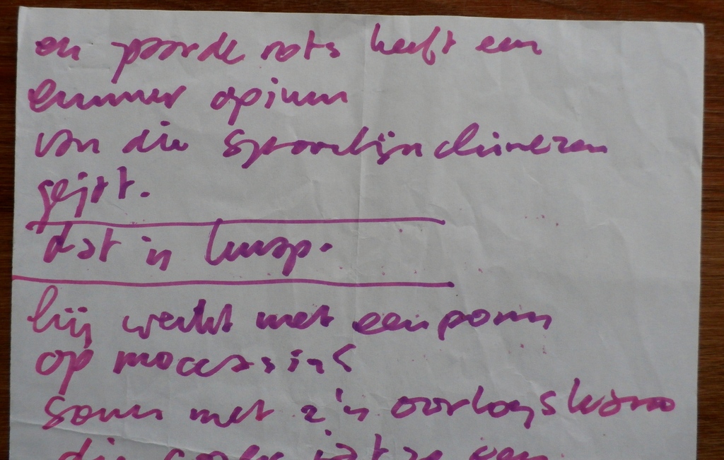Herman Brood - handgeschreven tekst op A4 kopen? Bied vanaf 1!