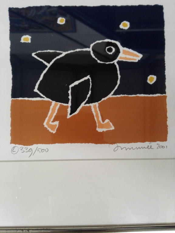 Hans Innemee, zeefdruk op papier in lijst, Titel:  Duck kopen? Bied vanaf 50!