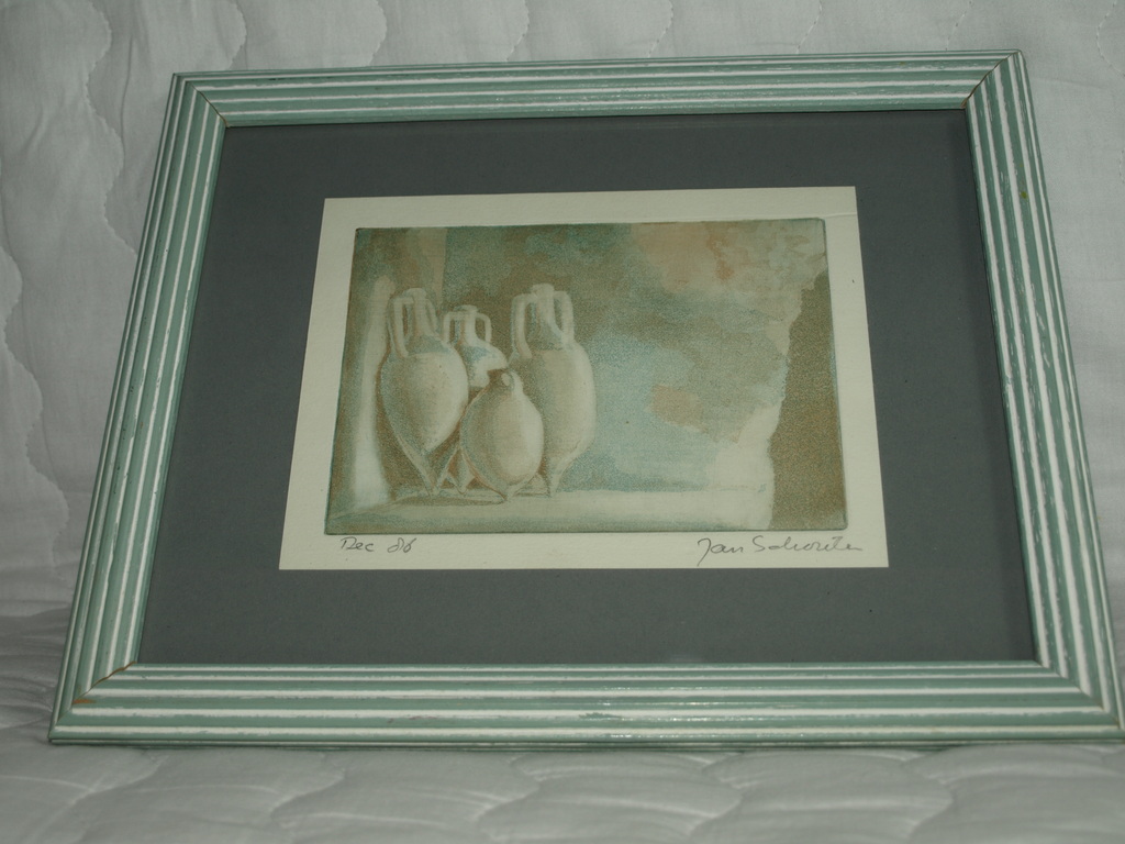 JAN SCHOUTEN - Kleurenets - Gesigneerd – Ingelijst – 1986 kopen? Bied vanaf 1!