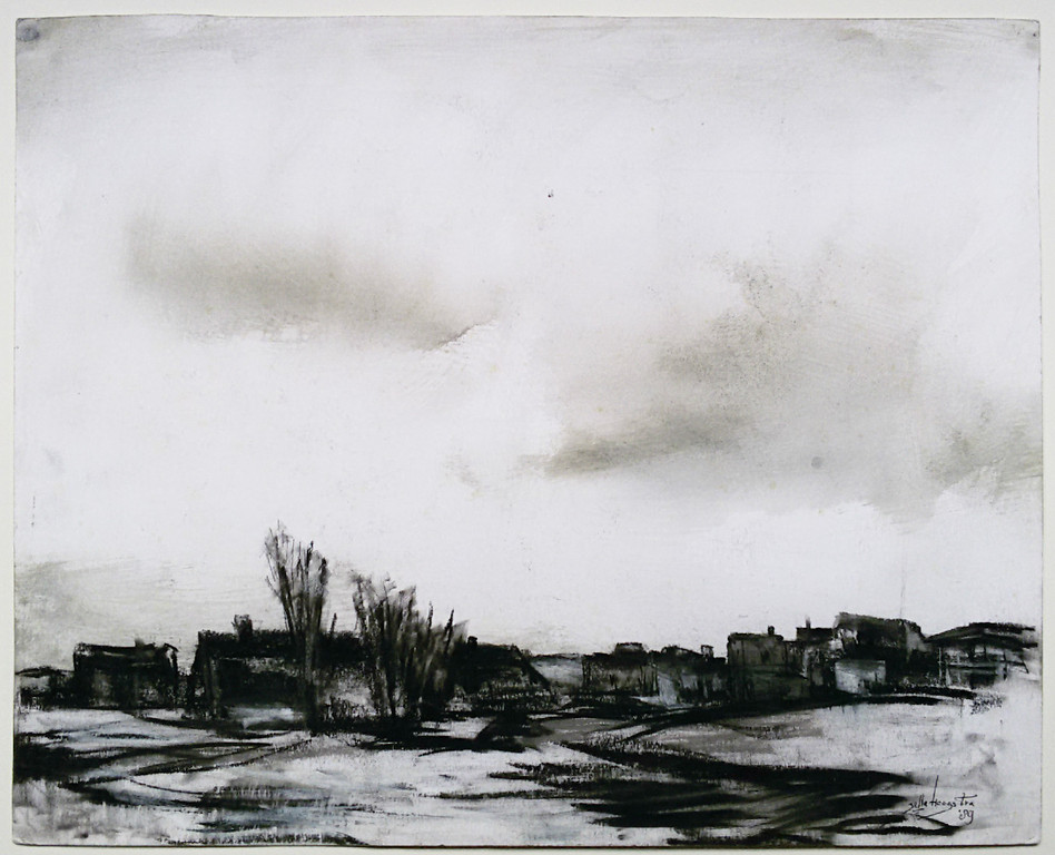 Jelle Hoogstra - Jelle Hoogstra - Nederzetting, gemengde techniek op papier kopen? Bied vanaf 75!