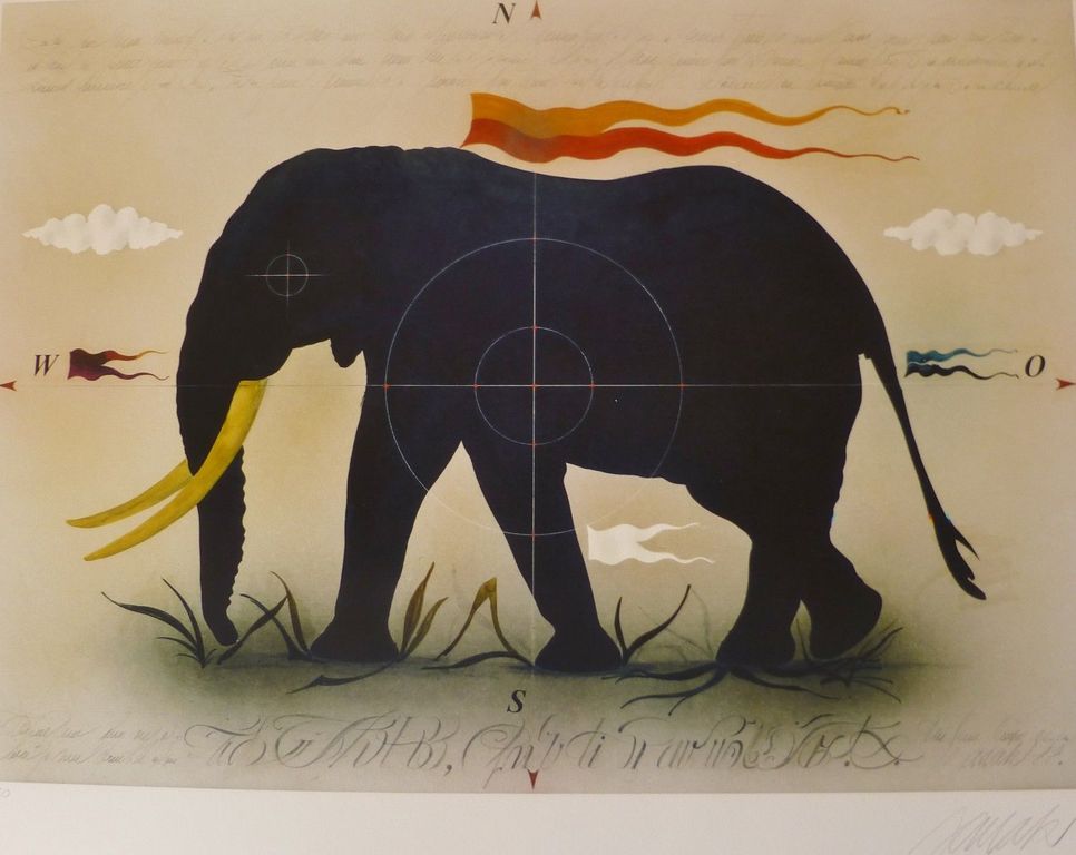 Alois Janak. -De Zwarte Olifant- Mooie Giclee. Handgesigneerd, 2013. kopen? Bied vanaf 89!